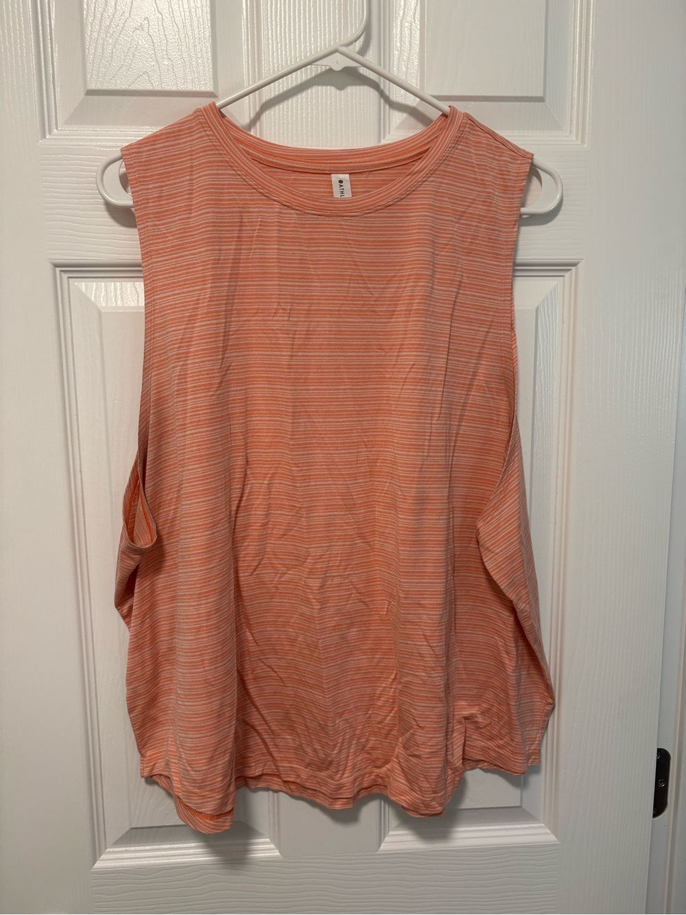 Lightweight Peach Striped Sleeveless Tank Top